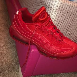 All red Nike air max 95s